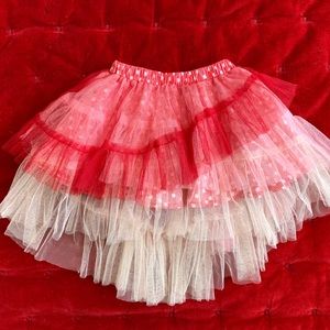 Paper Wings girl red tulle layer skirt size 2 NWT
